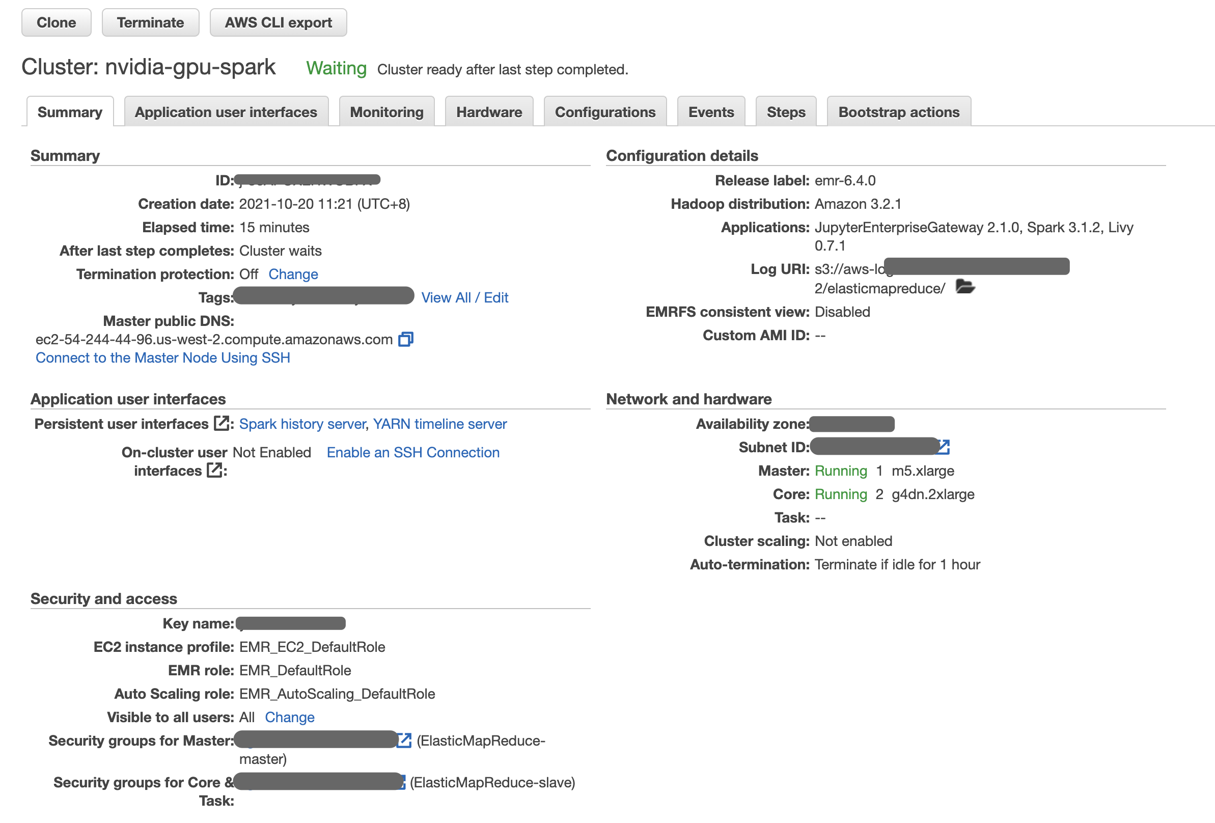 Finish Cluster Configuration